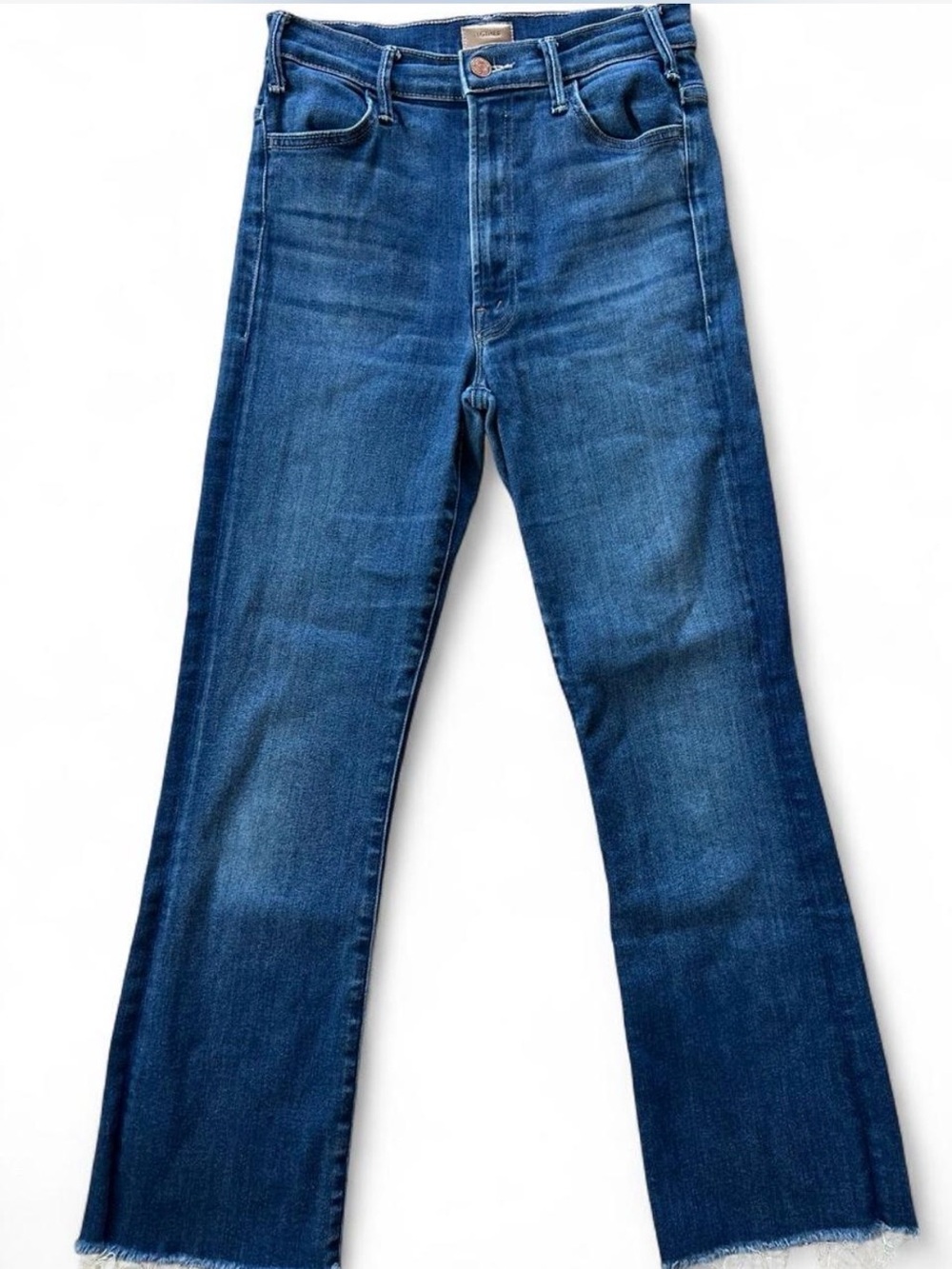 MOTHER The Hustler Ankle Fray Jeans Home Movies Medium Wash Size 26